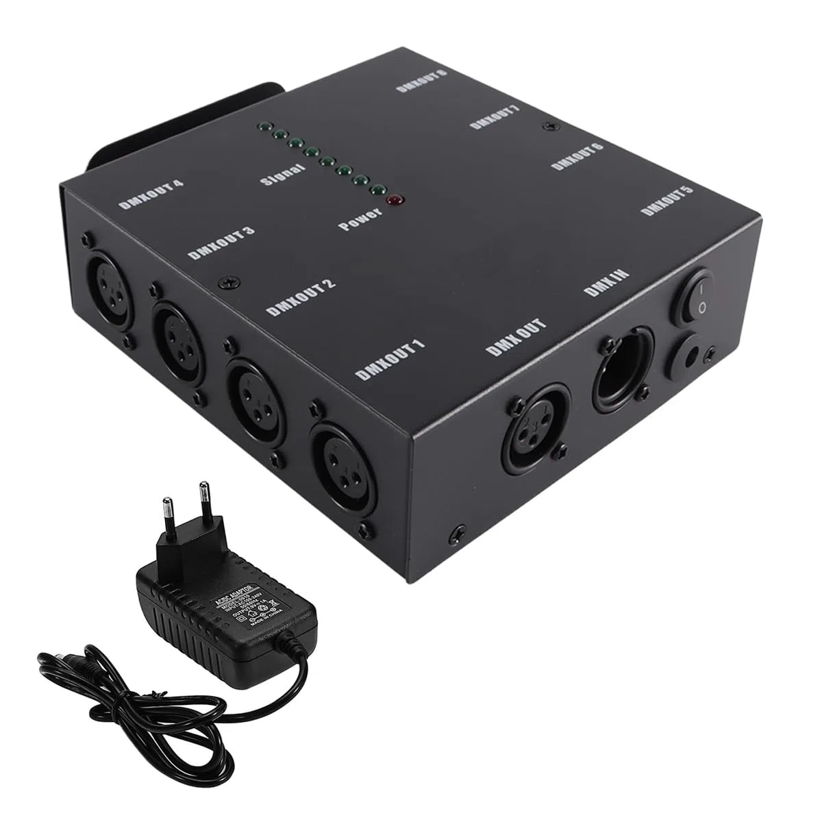 Splitter DMX wireless, splitter ottico DMX512 a 8 vie, amplificatore di segnale per illuminazione da palco per controllo luci, console da palco, feste, DJ, club, discoteca, KTV