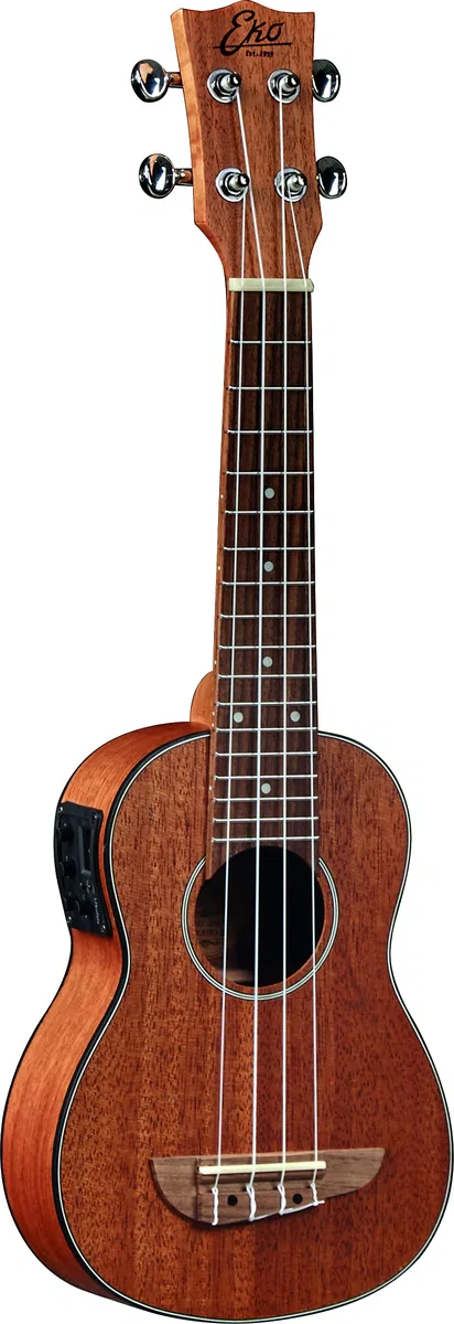 EKO GUITARS - Uku Duo Ukulele Soprano EQ con Borsa; Preamp con Accordatore; Uscita Jack per Amplificazione o Registrazione; Leggero e Maneggevole; Ideale per Principianti