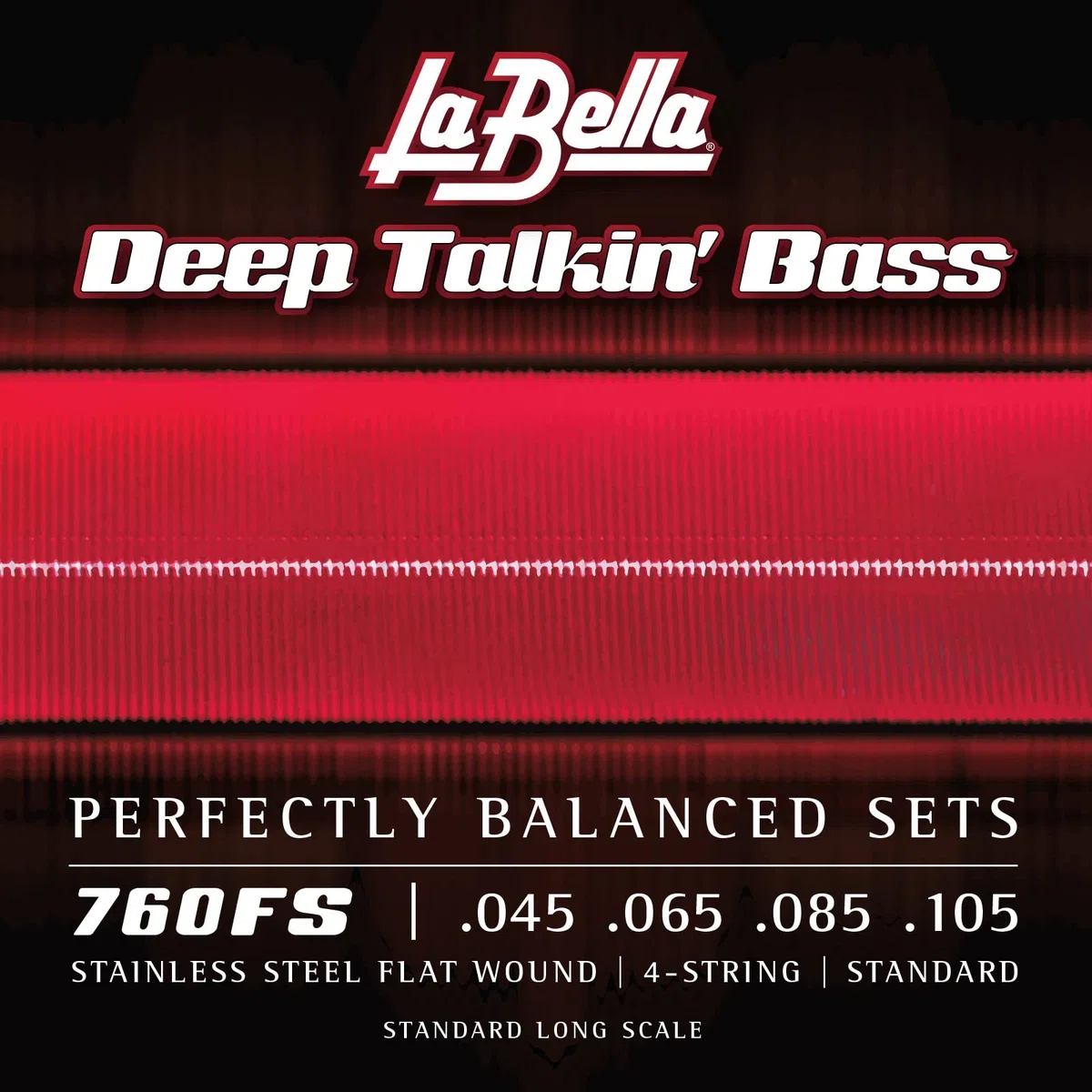 La Bella Strings »DEEP TALKIN' BASS FLATS - 760FS-TB - ELECTRIC BASS« Corde per Basso Elettrico - Stainless Steel Flatwound - Standard: 045-105