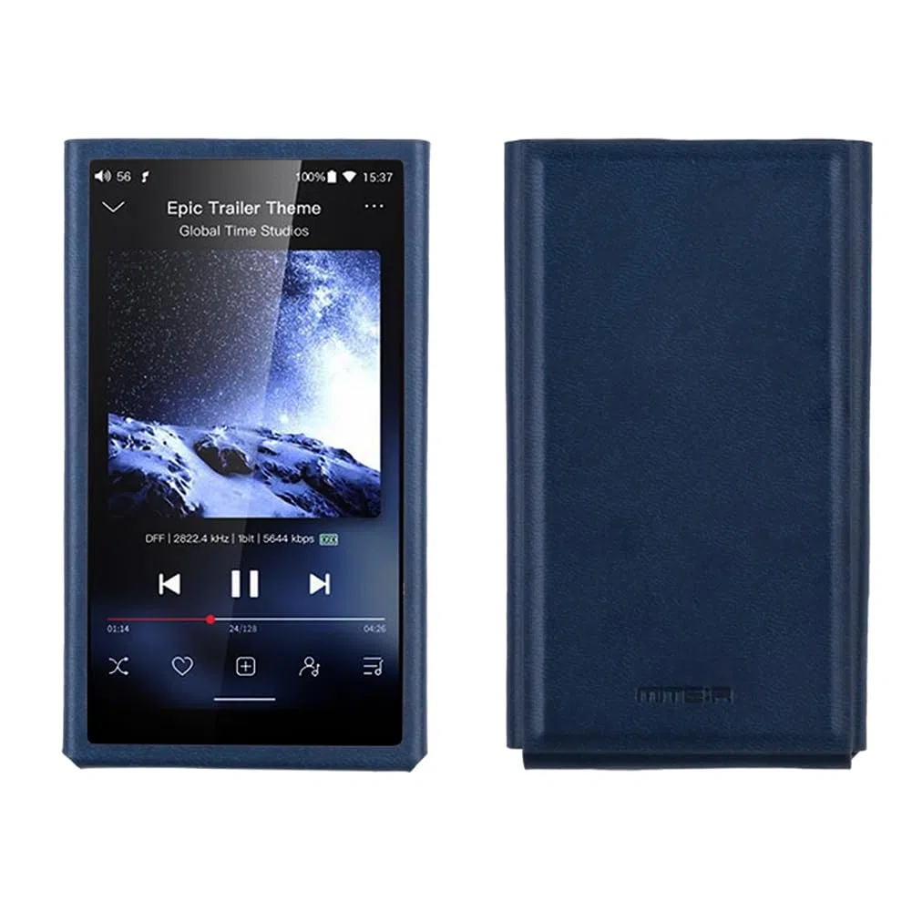 MITER Custodia in pelle PU artigianale per FiiO M21 - Pelle PU Premium Italia, Protezione Telaio in Acciaio, Made in Korea (Blu Navy)